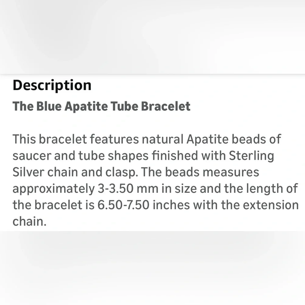 NIB~Dainty Blue Apatite Cylindrical Beaded Bracelet - Picture 4 of 7